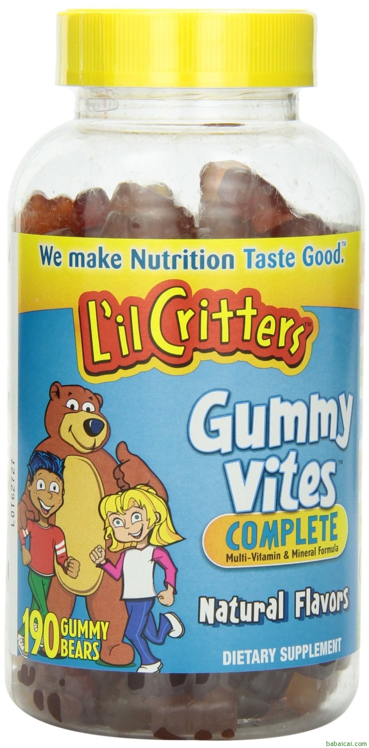 好吃又有营养！L’il Critters儿童多种维生素矿物质小熊软糖190粒*2瓶特价$20.94