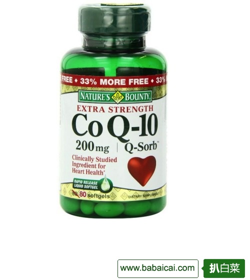 限时抢购:Nature’s Bounty自然之宝 Q-Sorb Co Q-10辅酶200mg $11.99