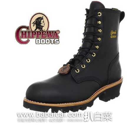 Chippewa 男士 8英寸防水 高帮工装靴（原价$233.99，现$127.68 ），公码8折后实付 $102.14