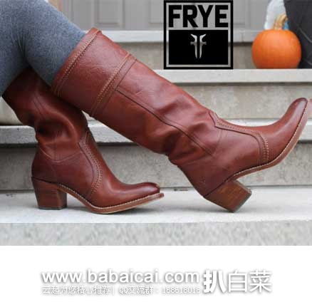 FRYE 弗莱 经典JANE系列 女士 15英寸真皮长靴 原价$347.5，现3折售价$104.25