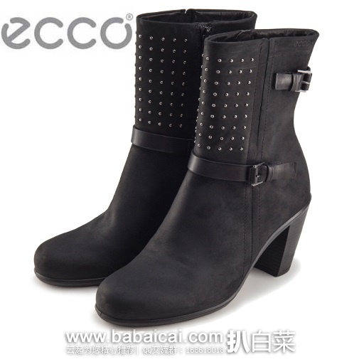 ECCO 爱步Touch 75 小牛皮柳丁女靴原价$200 现黑色新低$89.24