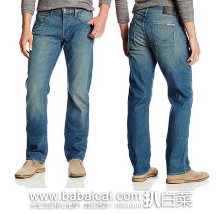 Hudson Jeans 男士 经典纯棉直筒 Byron水洗色 Demise 牛仔裤 原价$209，现4.7折售价$99.50