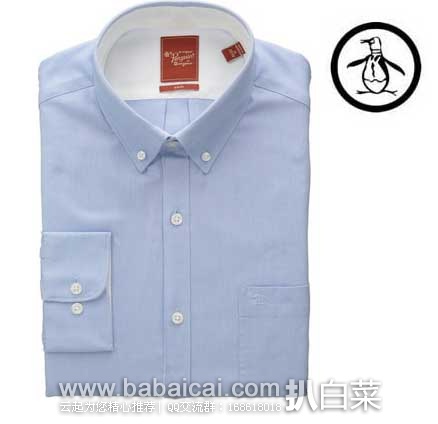 Original Penguin 企鹅牌 男士纯棉修身休闲衬衫(原价$79.5，现3.5折$28.04)，公码8折后实付$22.43