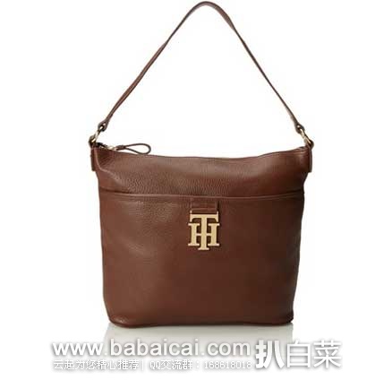 TOMMY HILFIGER 汤米希尔费格 女士全真皮 单肩斜挎包 原价$178，现3.3折售价$59.24