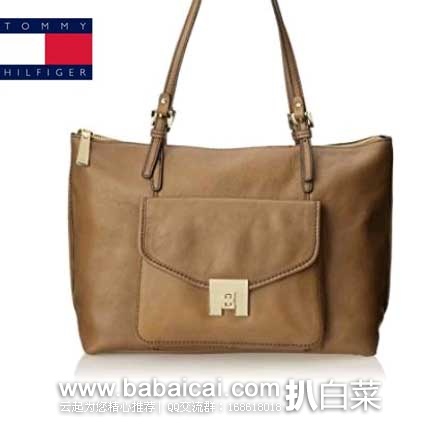 Tommy Hilfiger 汤米希尔费格 女士 真皮手提单肩包 原价$238，现Pepper色3.7折售价$88.34