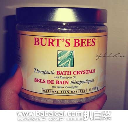 Burts Bees Bath Crystals 活力泡澡浴盐450g装 原价$9.99，现售价$7.99，史低