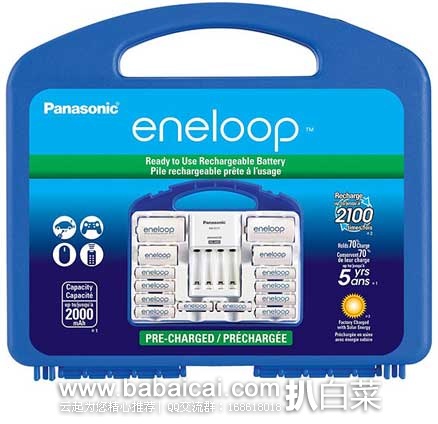 补货！Panasonic松下 eneloop 爱乐普 充电电池套装（含89节5号2节7号电池）原价$45，现$31.99，直邮到手￥229