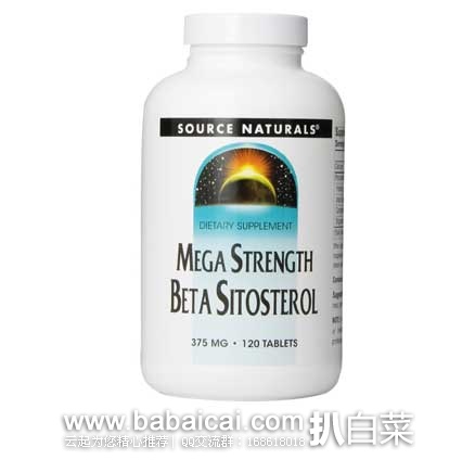 Source Naturals 强效β谷甾醇胶囊 375mg*120粒 原价$25.9，现4.6折售价$11.97