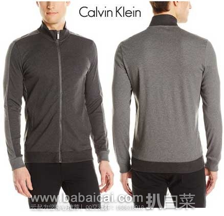 Calvin Klein 男士纯棉全拉链休闲运动衫 原价$89.5，现2.5折售价$21.99