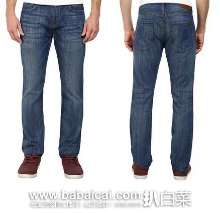 6PM：7 For All Mankind 7牌 男士 时尚直筒牛仔裤  原价$218，现2.4折售价$53.99