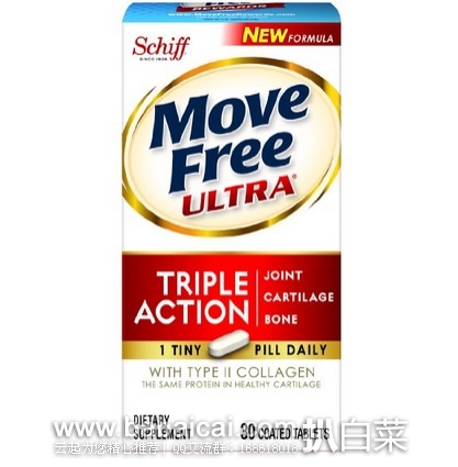 Schiff Move Free 维骨力 含透明质酸骨胶原30粒装 原价$30，现$15.49，用券85折$13.17，到手￥108