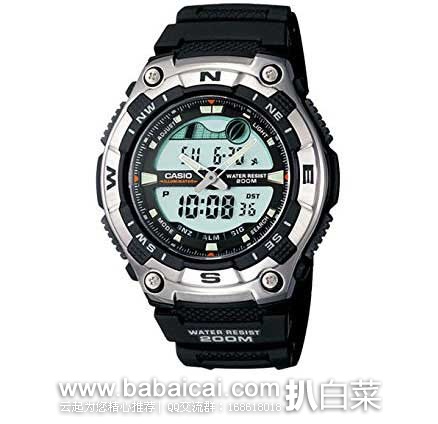 Casio 卡西欧 AQA100-1AV 森林人双显运动表  原价$64.95，现3.1折售价$20.49，史低