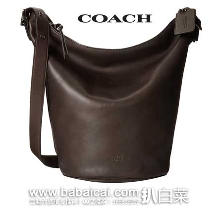 6PM：COACH 蔻驰 Bleecker Soft Port Duffle经典大号 真皮水桶包 原价$358，现5折售价$179.99