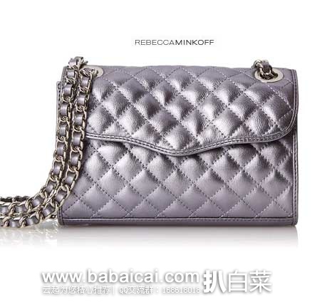 Rebecca Minkoff 瑞贝卡·明可弗  Quilted Mini Affair 女款  菱格真皮链条斜挎包  原价$195，现5.8折售价$114.99