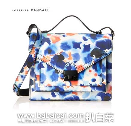 LOEFFLER RANDALL  洛菲勒.兰德尔士 女款 印花 真皮单肩斜挎包 (原价$525，现3.7折售价$195.15)，公码8折后实付$156