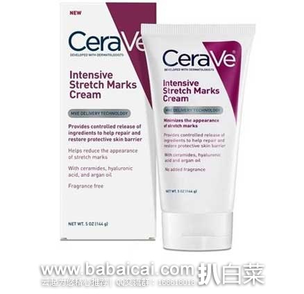 CeraVe Intensive Stretch Marks 妊娠纹 修复霜 144g 原价$19.99，现3.5折售价$7.04