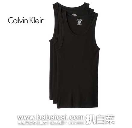 Calvin Klein 3-Pack Cotton Classic Rib Tank Top 男士纯棉背心（3件装）原价$40，现$23.19，直邮含税到手约￥67/件