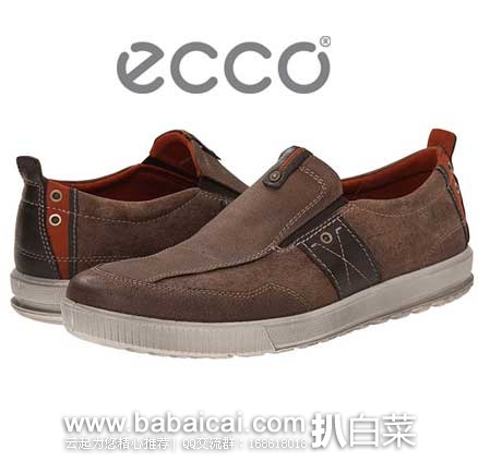 6PM：ECCO 爱步 Ennio Casual Slip-On 男士 纯牛皮一脚蹬休闲鞋 （原价$150，现4.9折售价$74.99），公码9折后实付$67.49