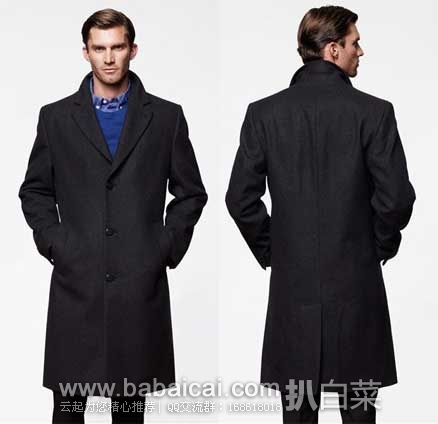 London Fog 伦敦雾 Signature Wool-Blend Topcoat 男士羊毛混纺大衣  （原价$400，现售价$103.58起），公码8折后实付$80.25