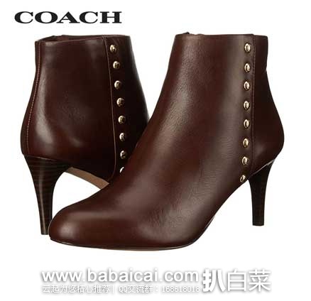 6PM：COACH 寇驰 Hickory 女士 铆钉真皮短靴 （原价$225，现售价$79.99），公码9折后实付$71.99