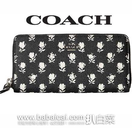 6PM：COACH 蔻驰 Crossgrain 女士真皮印花拉链钱包 （原价$235，现售价$117.99），公码9折后实付$106.19