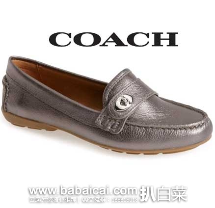 6PM：COACH 蔻驰 女士 真皮休闲平底鞋 （原价$145，现4.1折售价$59.99）， 公码85折后实付$50.99，新低