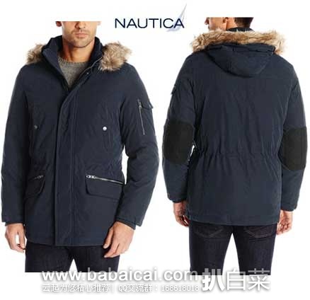 Nautica 诺帝卡 Brushed Biblend 男士连帽 保暖外套  （原价$265，现售价$99.95），公码7折后实付$69.96