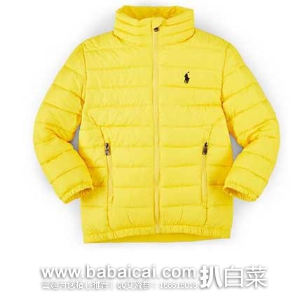 Ralph Lauren拉夫劳伦官网：Lightweight Puffer Jacket 男大童款 超轻棉服夹克 原价$135，现特价$34.99