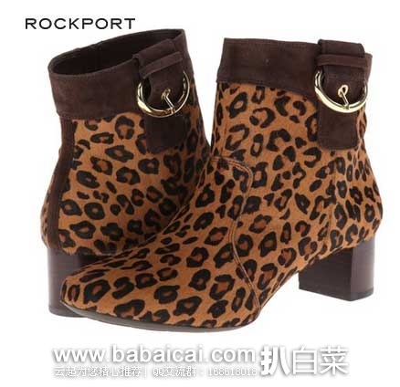 Rockport 乐步 女士 Total Motion Block Heel Boot 真皮短靴  原价$190，现售价$51.99