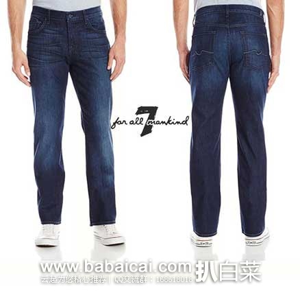 7 For All Mankind 7牌 男士 经典款休闲直筒牛仔裤 原价$198，现2.7折售价$52.95