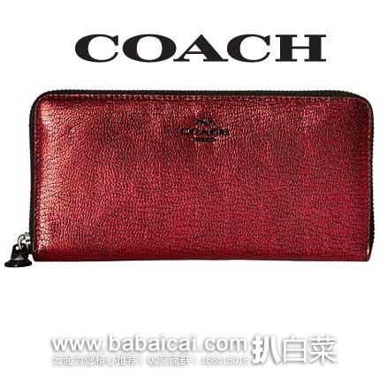 6PM：COACH 蔻驰 Metallic 女士长款钱包 原价$225，现5折售价$112.99