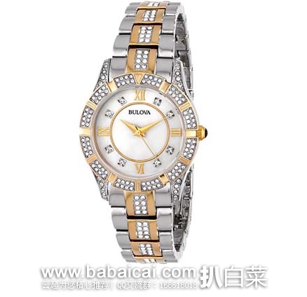 宝路华 BULOVA 98L135 施华洛世奇水晶女表   原价$399，现4折售价$160.27