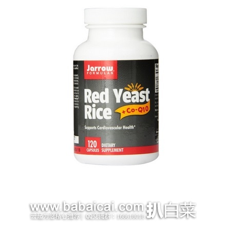 Jarrow Formulas杰诺 Red Yeast Rice 红曲米胶囊120粒 原价$30，现$17.43，S&S后$16.56，到手约￥125