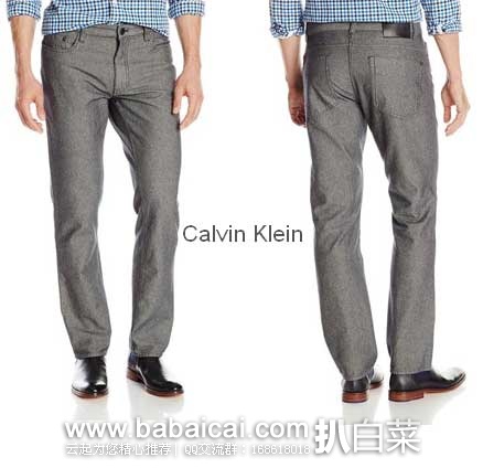 Calvin Klein 男子 纯棉修身款休闲裤  原价$79.50，现特价$24.2，史低