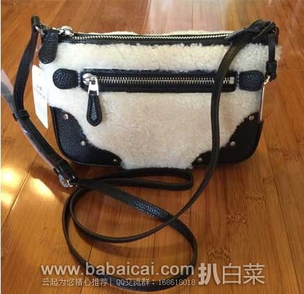 6PM：COACH 蔻驰 女士 真皮毛绒单肩包  原价$195，现4折特价$78