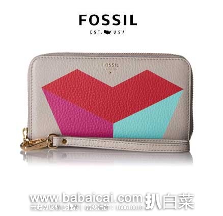 FOSSIL Sydney Zip Phone Wallet 化石 真皮手机钱包  原价$65，现4.4折售价$28.79