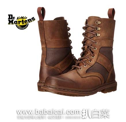 6PM：Dr.Martens 中性款 可翻折 6孔系带 真皮马丁靴 （原价$165，现售价$59.99），公码9折后实付$53.99，新低