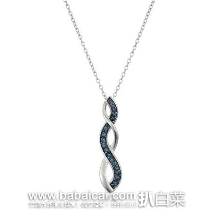 Sterling Silver  施华洛世奇 元素 麻花形 水晶吊坠配纯银项链 特价$12.99，直邮无税，到手￥99