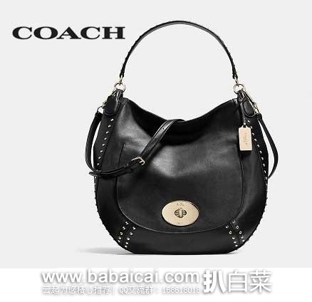 6PM：COACH 蔻驰 女士真皮柳钉单肩包 原价$495，现售价$189.99