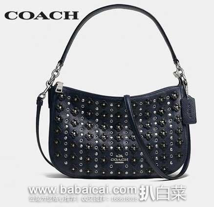 6PM：COACH 蔻驰 Floral Rivets Chelsea Crossbody 女士 真皮单肩包 原价$325，现5折售价$162.99