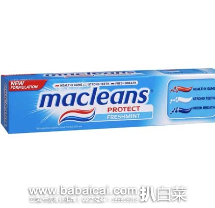 澳洲Chemist Direct药房：澳洲Macleans 麦健士美白牙膏 90g （抗敏感 抗菌 清洁保护牙龈） 特价AU$2.24（约￥11元）