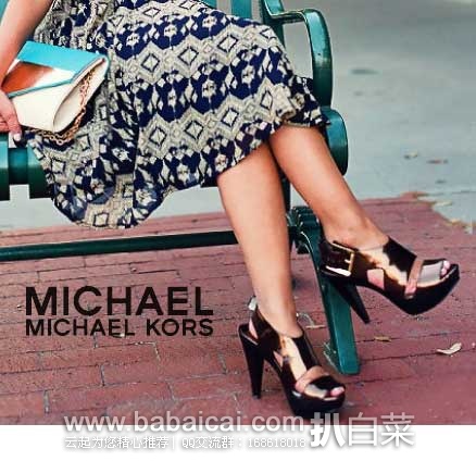 6PM：MICHAEL Michael Kors Carla Sandal 女士真皮高跟凉鞋 （原价$120，现售价$59.99），公码9折后实付$53.99