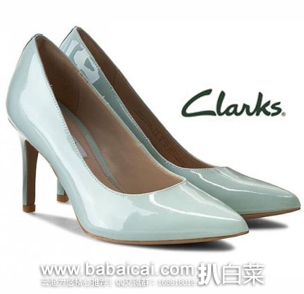 英国亚马逊：Clarks 其乐 女士 经典款真皮高跟鞋 （原价£60，现售价降至£20），直邮退税后实付£16.67