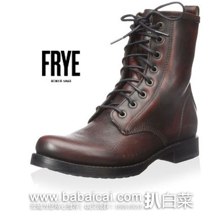 FRYE  弗莱 Veronica Combat 女士 真皮 8孔系带靴  现降至$65.94