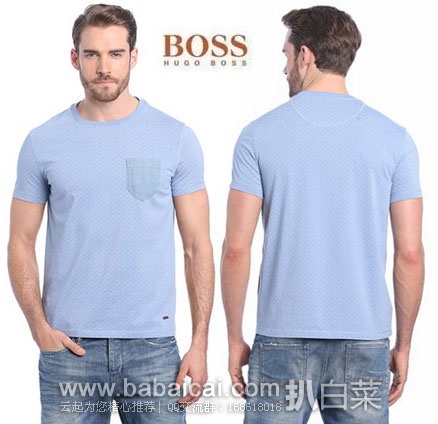 西班牙亚马逊：HUGO BOSS 雨果博斯 橙标 男士 全棉圆领T恤 （原价€59.95，现降至3折€17.99），直邮退税后实付€14.87