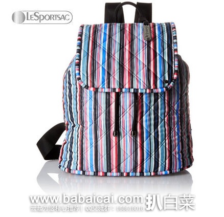 LeSportsac 乐播诗 Signature Beverly Backpack 女士 条纹双肩包  现3.2折售价$53.59