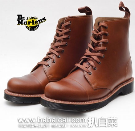 6PM：Dr. Martens 男士 Charlton 8-Eye Toe Cap Boot  8孔中帮马丁靴 （原价$190，现降至$74.99），公码9折后$67.49