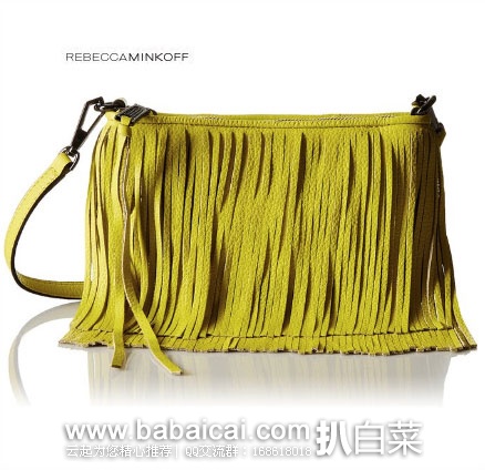 Rebecca Minkoff 瑞贝卡明可弗 女款 Finn Crossbody 流苏真皮单肩包