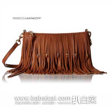 Rebecca Minkoff 瑞贝卡·明可弗 女士 珠子装饰 流苏斜挎包 现降至$73.68