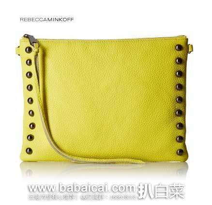 Rebecca Minkoff 瑞贝卡明可弗 女款 Jon Crossbody With Studs Pouch 真皮单肩包  现售价降至$60.1